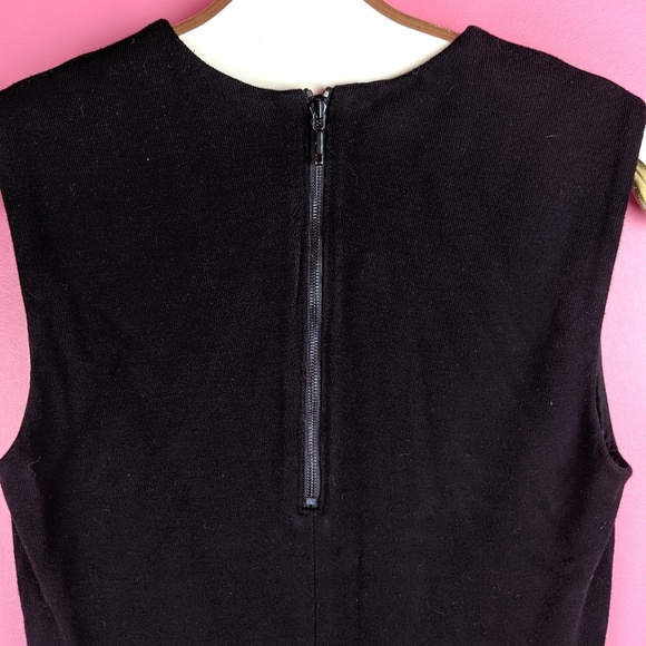 Vince Black Ribbed Pencil Sheath Dress - Small - Picture 4 of 8